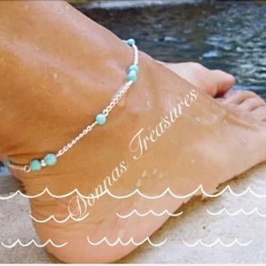 ⛱Eye-Catching Jade & Silver Anklet